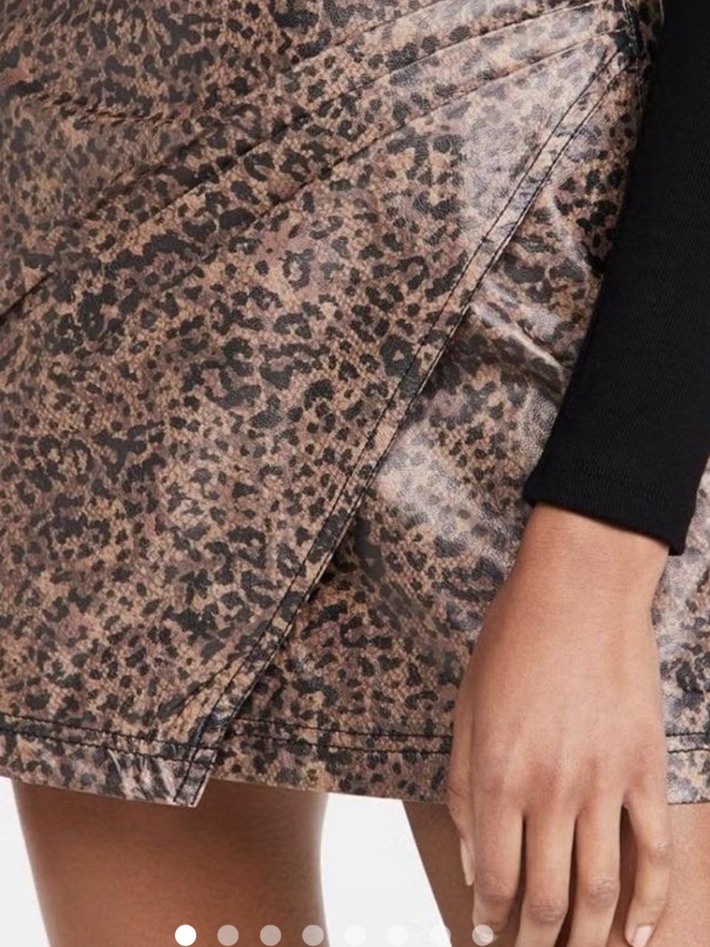 Free People Leopard Wrap Mini Skirt - Brown & Black